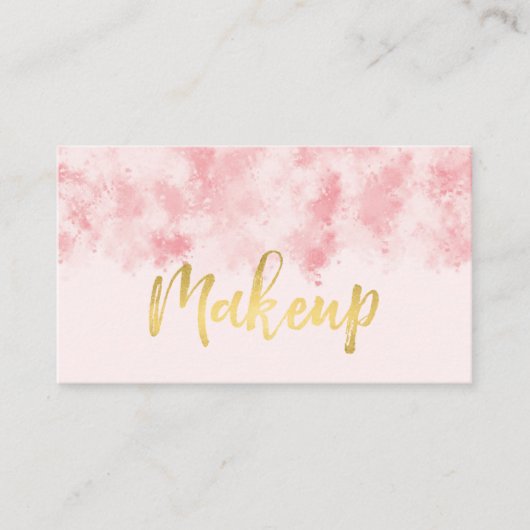 Rosa und Gold Makeup-Visitenkarte Visitenkarte (Vorderseite)