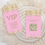 Rosa und Gold | Mini VIP Geburtstagseinladung Begleitkarte<br><div class="desc">Individuell anpassbare Rosa und Gold Glitzer VIP Mini-Geburtstagseinladung. Eine Einladung, die Ihren Gästen einen VIP-Zugang zum Party bietet. Die Details zur Geburtstagsfeier sind vorn. Auf der Rückseite können Ihre Gäste den QR-Code mit ihren Handys scannen, um ihre Party-Fotos hochzuladen und mit Ihnen zu teilen. Alles was Sie tun müssen, ist...</div>