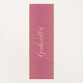 Rosa und Gold mit Name Yogamatte (Vorderseite)