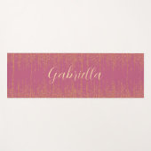 Rosa und Gold mit Name Yogamatte (Vorderseite (Horizontal))