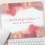 Rosa und Gold Moderne Kunst Flüssige Aquarellfarbe Mousepad<br><div class="desc">Rosa und Gold Moderne Kunst Flüssige Aquarellfarben Tinte Mouse Pad. Perfekt für Make-ups,  Haarstylisten,  Kosmetologen und mehr!</div>