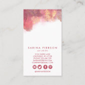 Rosa und Gold Moderne Kunstschmuck mit Display Visitenkarte (Rückseite)