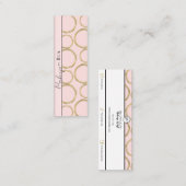 Rosa und Gold Modernes Glam Elegante Kreise Mini Visitenkarte (Vorne/Hinten)