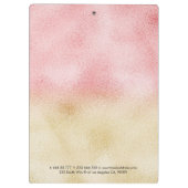Rosa und Gold Ombre Foil Klemmbrett (Rückseite)