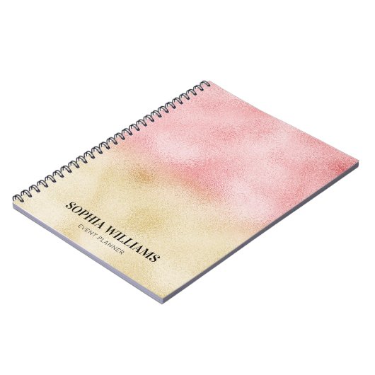 Rosa und Gold Ombre Foil Notizblock (Linke Seite)