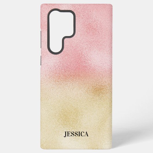 Rosa und Gold Ombre Foil Samsung Galaxy Hülle (Rückseite)