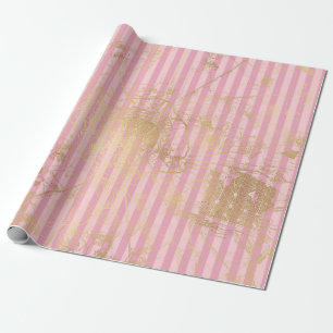 Rosa und Gold Paris Folie Geschenkpapier