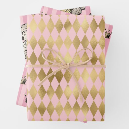 Rosa und Gold - Paris Geschenkpapier Set (Beispiel)