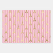 Rosa und Gold - Paris Geschenkpapier Set (Vorderseite 3)