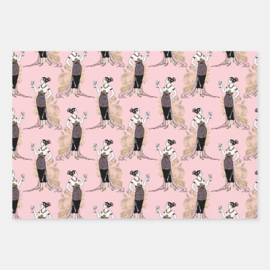 Rosa und Gold - Paris Geschenkpapier Set (Vorderseite 2)