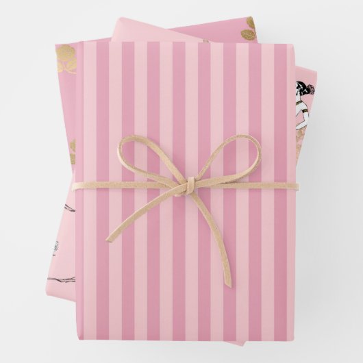 Rosa und Gold - Paris Geschenkpapier Set (Beispiel)