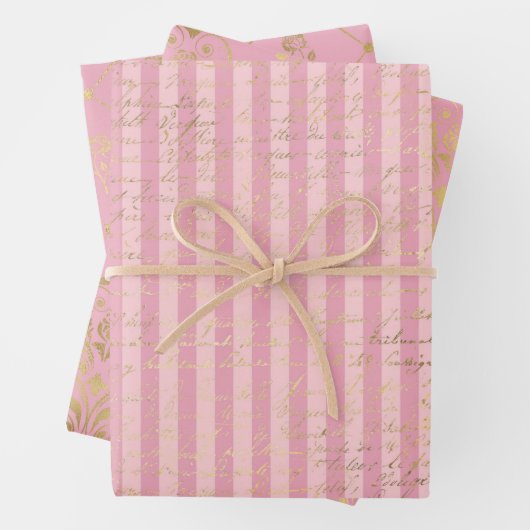 Rosa und Gold - Paris Geschenkpapier Set (Beispiel)
