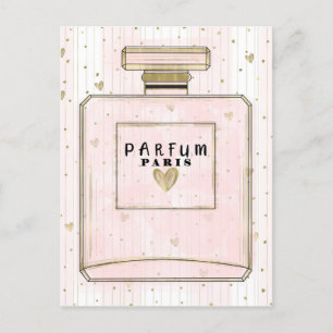 Rosa und Gold Paris Parfum Schönheitsparty Einladungspostkarte