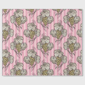 Rosa und Gold Pariser Foil Geschenkpapier (Flach)