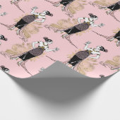 Rosa und Gold Pariser Fossilienmuseum Geschenkpapier (Ecke)