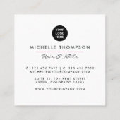 Rosa und Gold Pinselstriche - Visitenkarte (Rückseite)