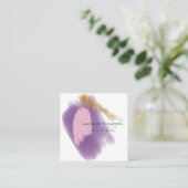 Rosa und Gold Pinselstriche - Visitenkarte (Stehend Vorderseite)