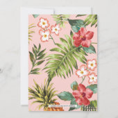 Rosa und Gold | Polterabend für tropische Paare Einladung (Rückseite)