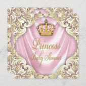 Rosa und Gold Princess Baby Dusche Einladung (Vorne/Hinten)