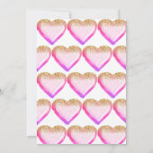 Rosa und Gold Princess Ballon 1. Geburtstag Einladung (Rückseite)