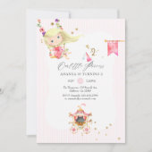 Rosa und Gold Prinzessin 2. Party Einladung (Vorderseite)