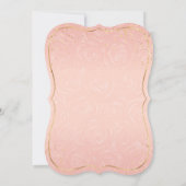 Rosa und Gold Prinzessin Quinceanera Geburtstag Einladung (Rückseite)