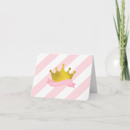 Rosa und Gold Prinzessin Vielen Dank Dankeskarte