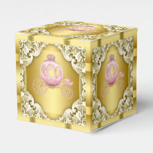 Rosa und Gold Prinzessinnen Karosse Geschenkschachtel