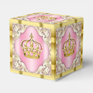 Rosa und Gold Prinzessinnenkrone Geschenkschachtel