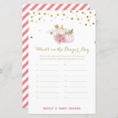 Rosa und Gold Pumpkin Baby Duschgame (Vorne/Hinten)