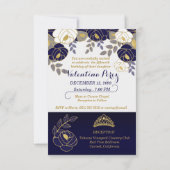 Rosa und Gold Quinceanera Kein Foto Save The Date (Rückseite)