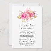 Rosa und Gold Rose Online Virtual Wedding Einladung (Vorderseite)