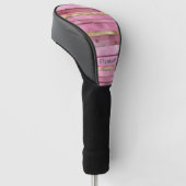 Rosa und Gold rustikale falsche Holz Personalisier Golf Headcover (angewinkelt)