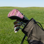 Rosa und Gold rustikale falsche Holz Personalisier Golf Headcover (In SItu)