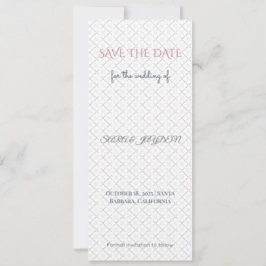 Rosa und Gold Save the Date | Fotovorlage (Vorderseite)