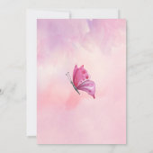 Rosa und Gold Schmetterling Quinceanera Einladung (Rückseite)