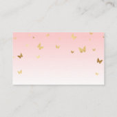 Rosa und Gold Schmetterling-Windeln Begleitkarte (Rückseite)