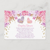 Rosa und gold Schmetterlingsduschfüße mit Badewann Begleitkarte (Vorderseite)