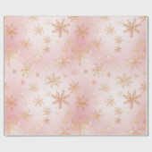Rosa und Gold Snowflake Bliss Geschenkpapier (Flach)