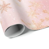 Rosa und Gold Snowflake Bliss Geschenkpapier (Rolleneckpunkt)