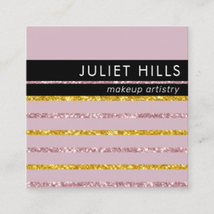 Rosa und Gold Square Visitenkarte