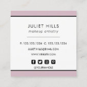 Rosa und Gold Square Visitenkarte (Rückseite)