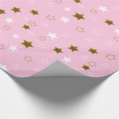 Rosa und Gold Stars Geschenkwrake Geschenkpapier (Ecke)