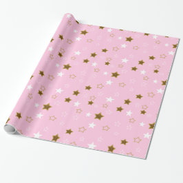 Rosa und Gold Stars Geschenkwrake Geschenkpapier