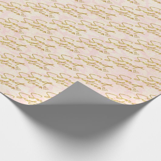 Rosa und Gold süß 16 Geschenkpapier (Ecke)