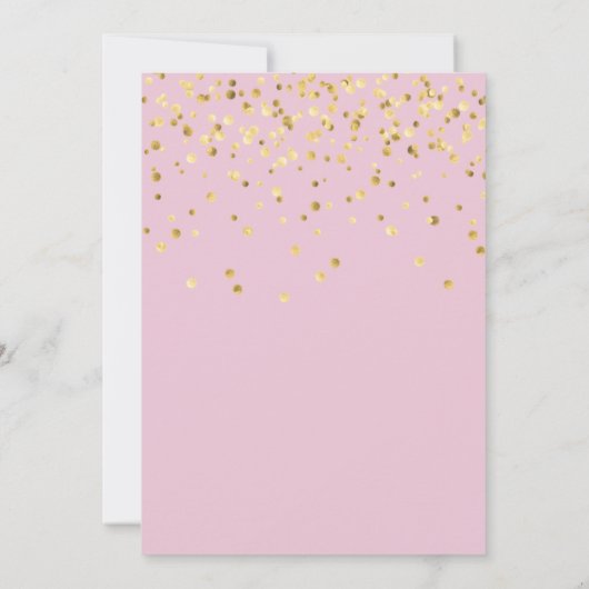 Rosa und Gold Sweet 16 Einladung (Rückseite)