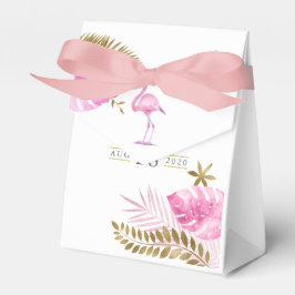 Rosa und Gold tropische Flamingo Girl Babydusche Geschenkschachtel