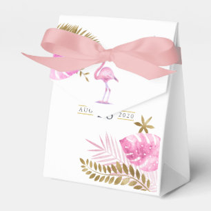 Rosa und Gold tropischer Flamingo Mädchen Baby Sho Geschenkschachtel
