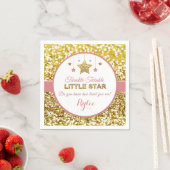 Rosa und Gold Twinkle Twinkle kleine Sternenservie Serviette (Beispiel)