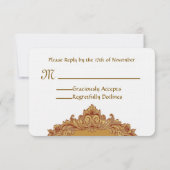 Rosa und Gold UAWG Wedding Response Card RSVP Karte (Rückseite)